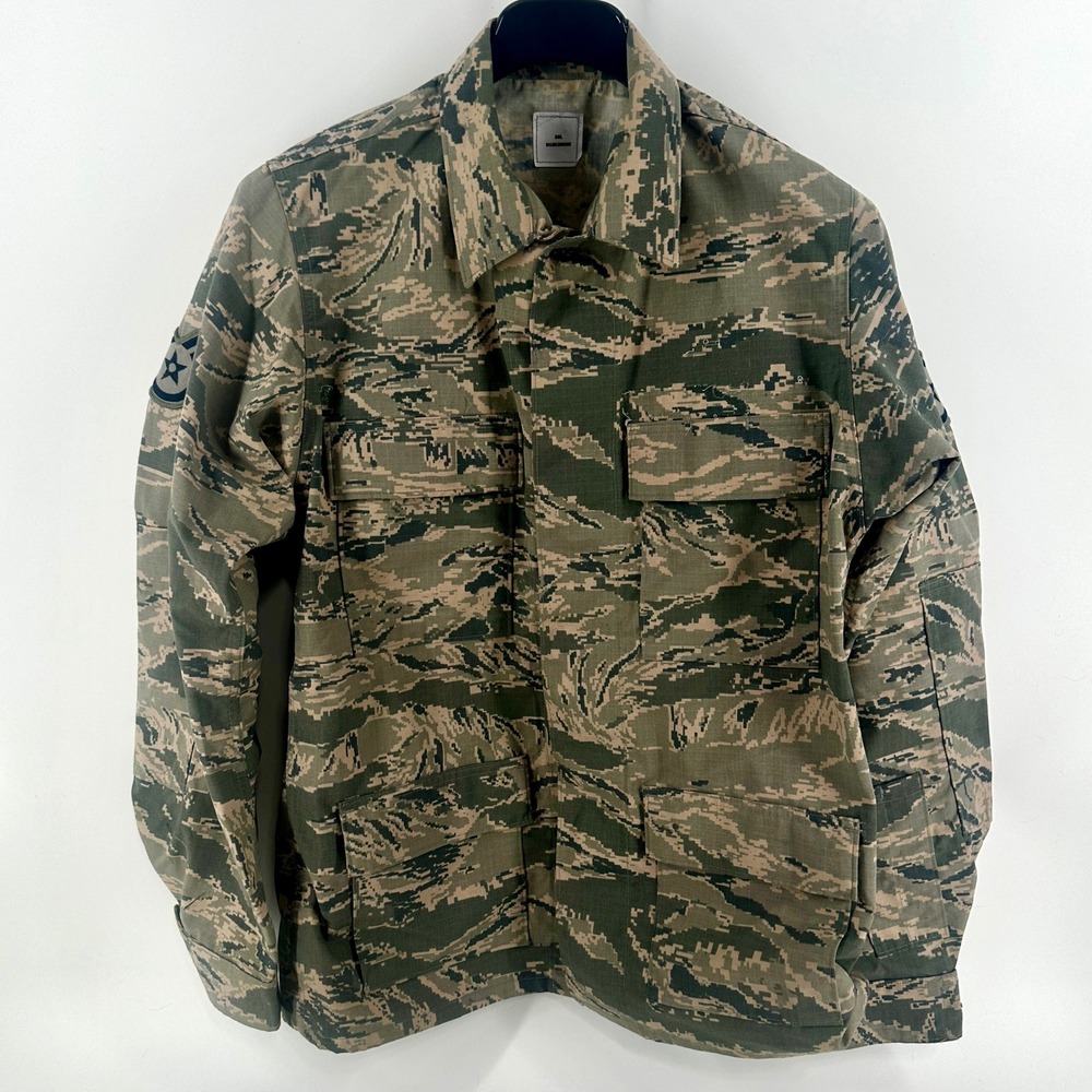 US Air Force Utility Coat‎ Men 38L Green Tiger Stripe Camo Regular Fit